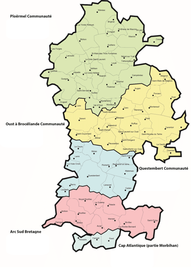 Carte Contrat Local de Santé Est Morbihan