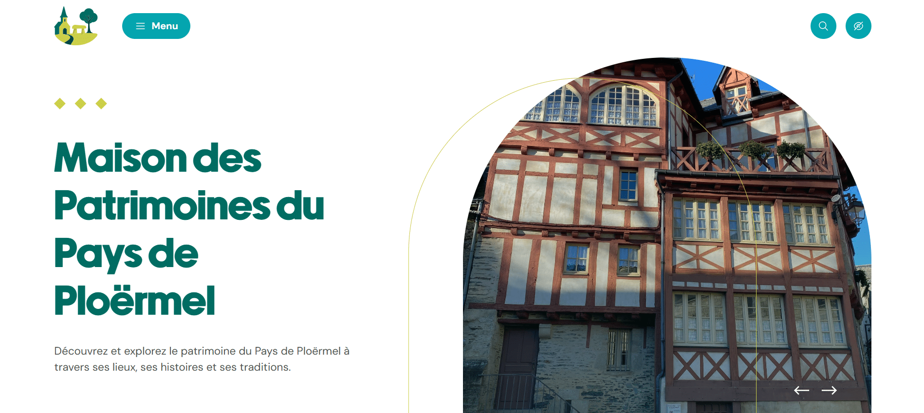 Page d'accueil de la Maison des Patrimoines