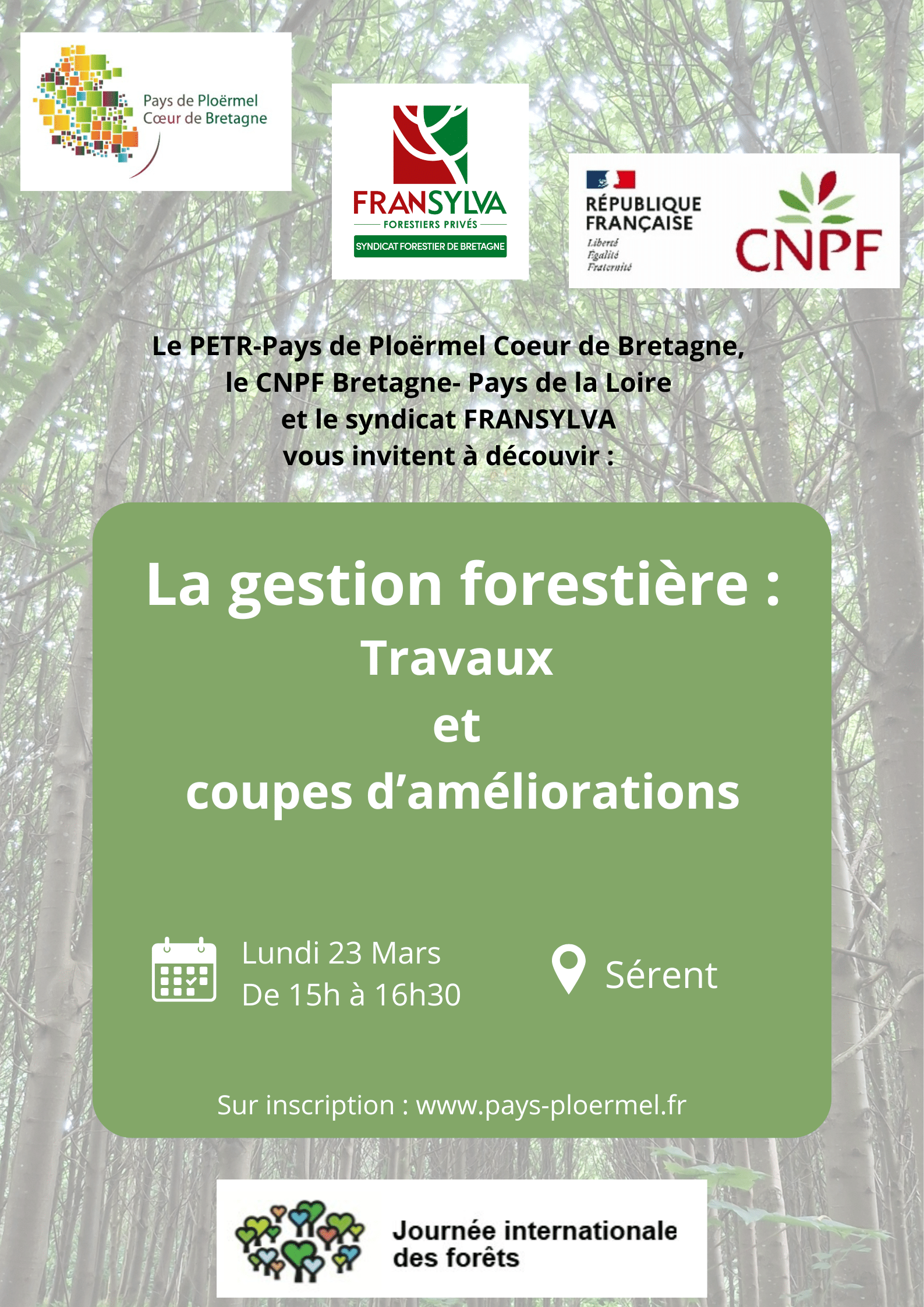 Affiche JIF 2026 - Gestion forestière : travaux et coupes d'éclaircies