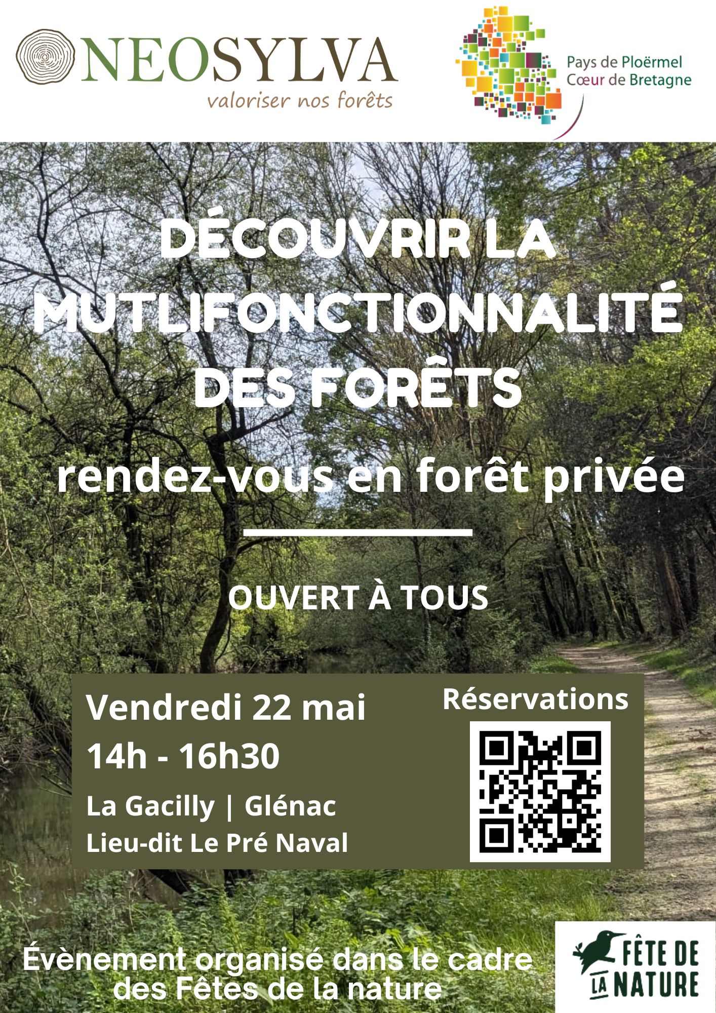 Affiche évènement " Découvrir la multifonctionnalité des forêts" - Fête de la nature le 22 mai 2026 à 14H